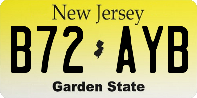 NJ license plate B72AYB