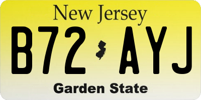 NJ license plate B72AYJ