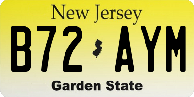 NJ license plate B72AYM