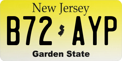 NJ license plate B72AYP