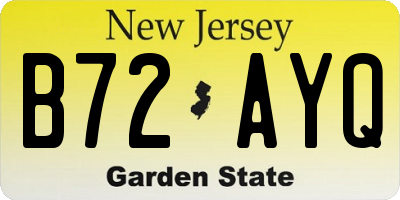 NJ license plate B72AYQ