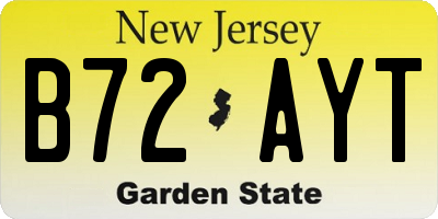 NJ license plate B72AYT