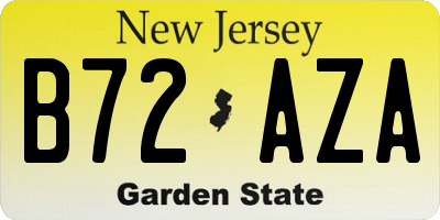 NJ license plate B72AZA