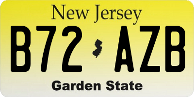 NJ license plate B72AZB