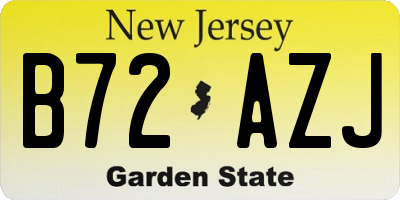 NJ license plate B72AZJ