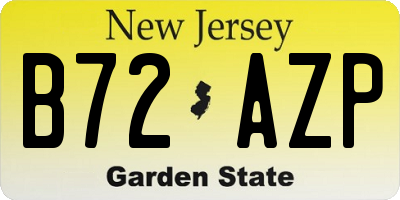 NJ license plate B72AZP