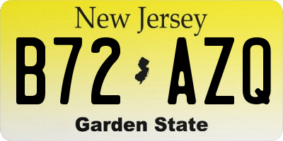 NJ license plate B72AZQ