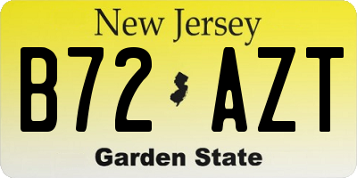 NJ license plate B72AZT