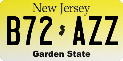 NJ license plate B72AZZ
