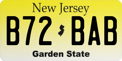 NJ license plate B72BAB