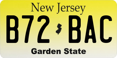 NJ license plate B72BAC