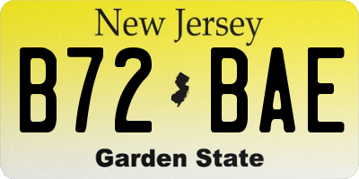 NJ license plate B72BAE
