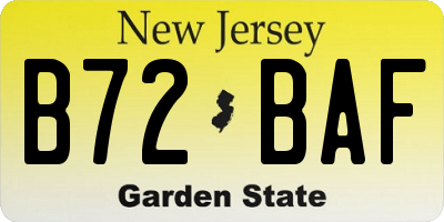 NJ license plate B72BAF