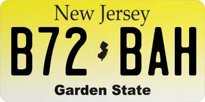 NJ license plate B72BAH