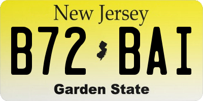 NJ license plate B72BAI