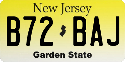 NJ license plate B72BAJ