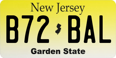 NJ license plate B72BAL