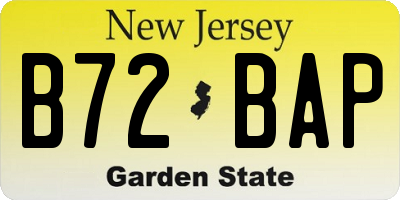 NJ license plate B72BAP