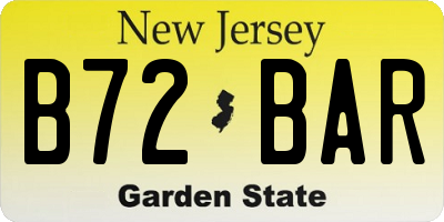 NJ license plate B72BAR