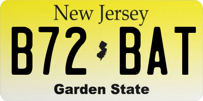 NJ license plate B72BAT