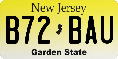 NJ license plate B72BAU