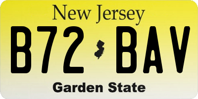 NJ license plate B72BAV