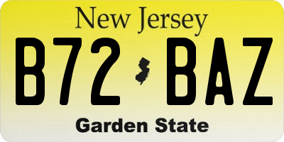 NJ license plate B72BAZ