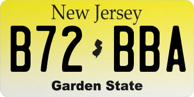 NJ license plate B72BBA