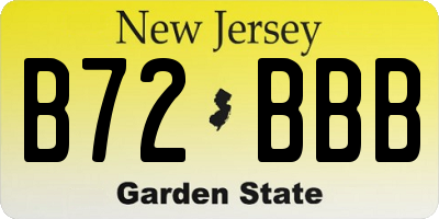 NJ license plate B72BBB