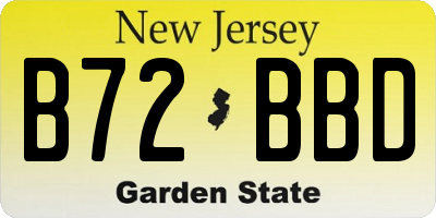 NJ license plate B72BBD