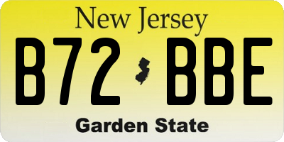 NJ license plate B72BBE
