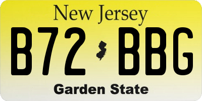 NJ license plate B72BBG