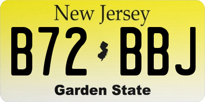 NJ license plate B72BBJ