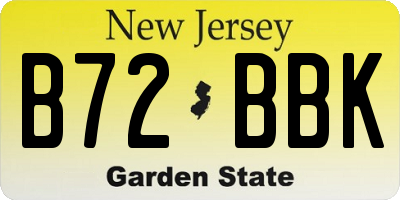 NJ license plate B72BBK