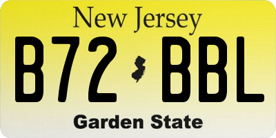 NJ license plate B72BBL