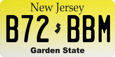 NJ license plate B72BBM