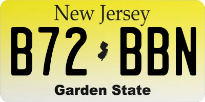 NJ license plate B72BBN