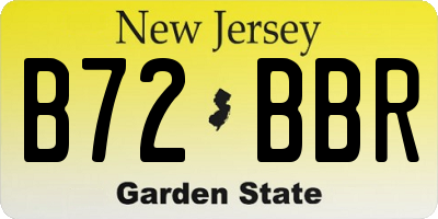 NJ license plate B72BBR