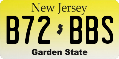NJ license plate B72BBS