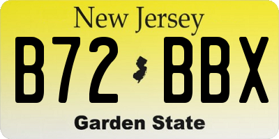 NJ license plate B72BBX