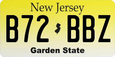 NJ license plate B72BBZ