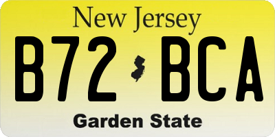 NJ license plate B72BCA