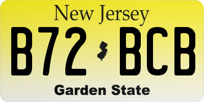 NJ license plate B72BCB
