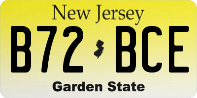 NJ license plate B72BCE