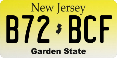 NJ license plate B72BCF