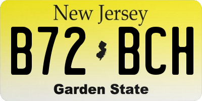 NJ license plate B72BCH