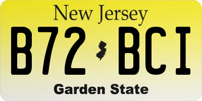 NJ license plate B72BCI