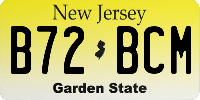 NJ license plate B72BCM