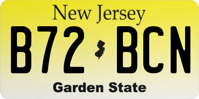 NJ license plate B72BCN