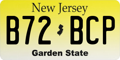NJ license plate B72BCP